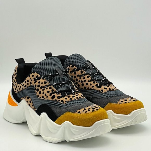 Outwoods Zola-3 Cheetah Animal Print Chunky Fashion Shoes - Picture 4 of 5